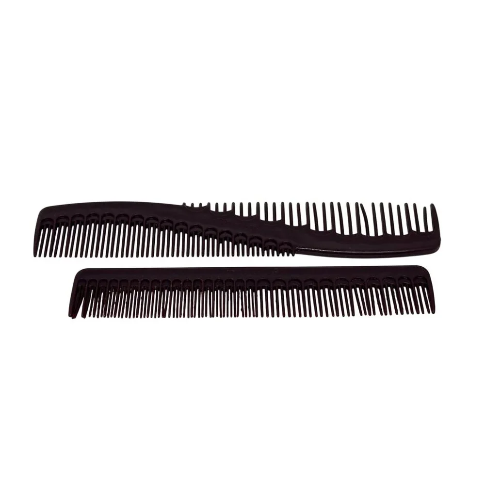 VTG Tupperware Comb Set‎ of 2 Brown Thick Fine Tooth Hair Combs Retro 7.5